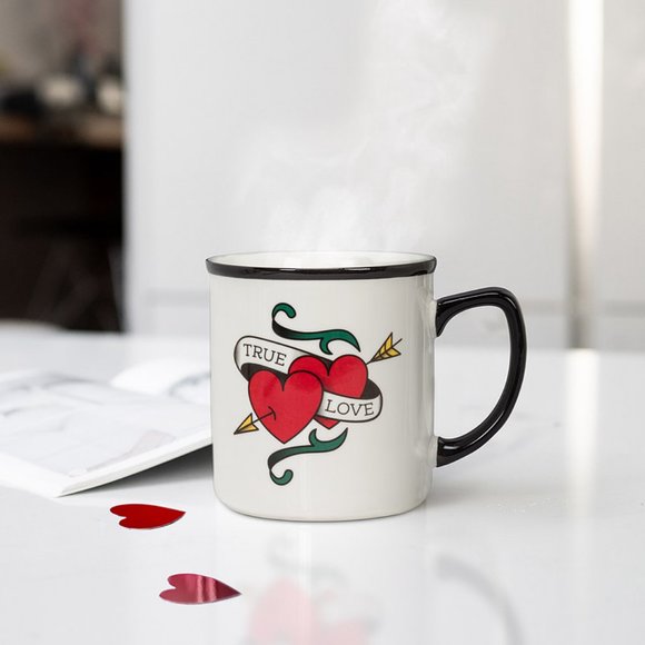 Exclusive "Mom" Tattoo Oversized Stoneware Mug - Oldschool Design - Picture 5 of 7